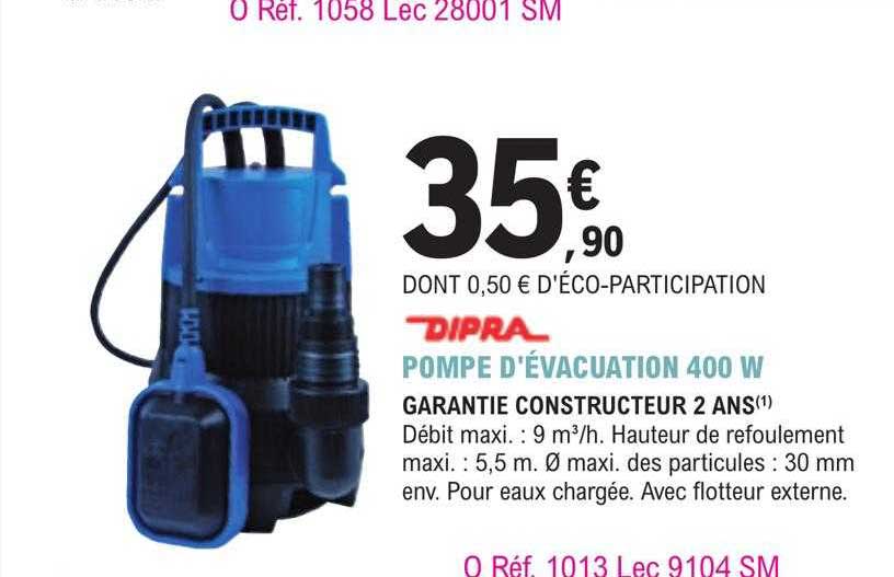 pompe d'évacuation 400 w dipra