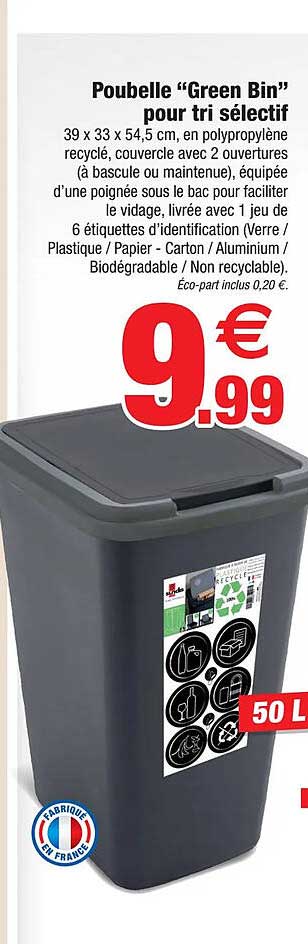 poubelle "green bin" pour tri sélectif