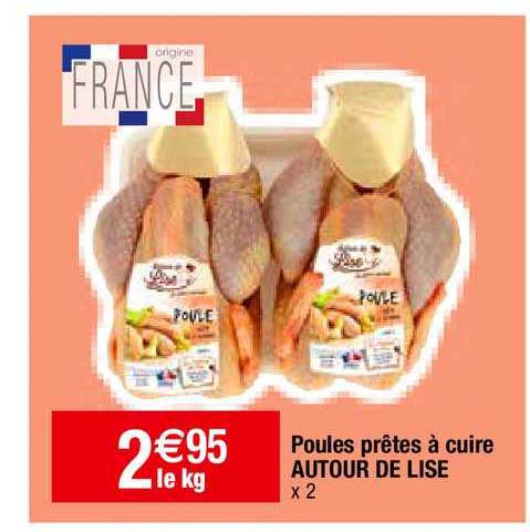 poules prêtes à cuire autour de lise