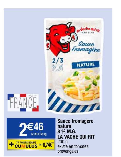 sauce fromagère nature 8% m.g. la vache qui rit