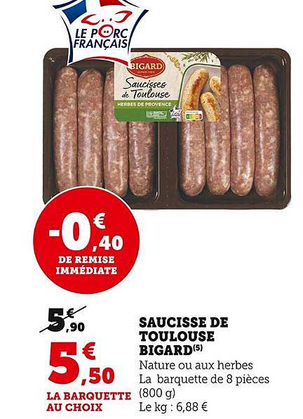 Saucisse De Toulouse Bigard