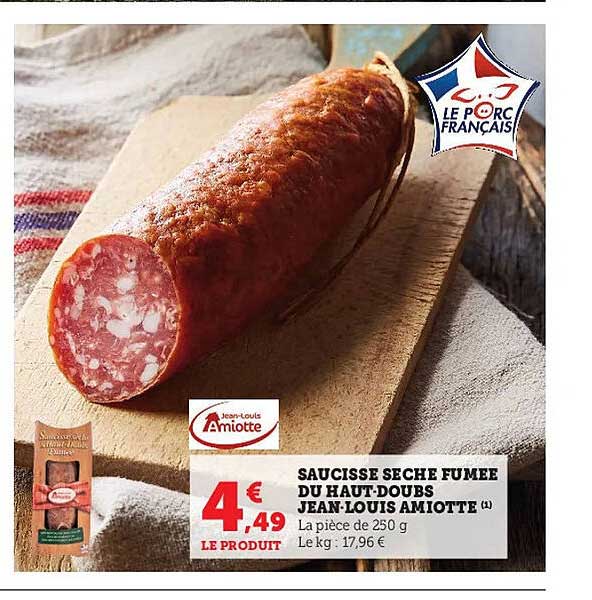 saucisse sèche fumée du haut-doubs jean-louis amiotte