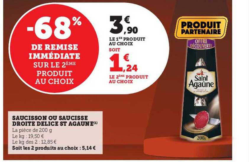 Saucisson Ou Saucisse Droite Délice St Agaûne