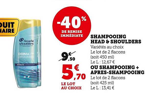 shampooing head & shoulders ou shampooing + après-shampooing