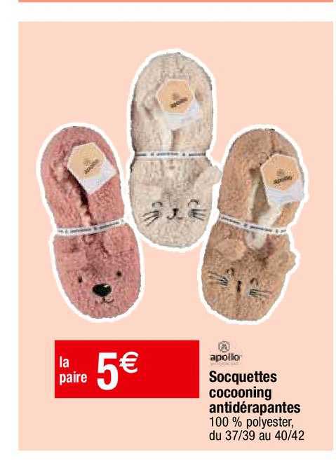 socquettes cocooning antidérapantes apollo
