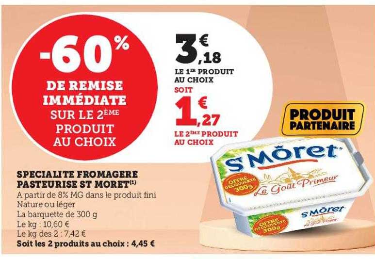 spécialité fromagère pasteurisé st môret