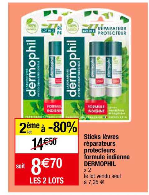 Sticks Lèvres Réparateurs Protecteurs Formule Indienne Dermophil