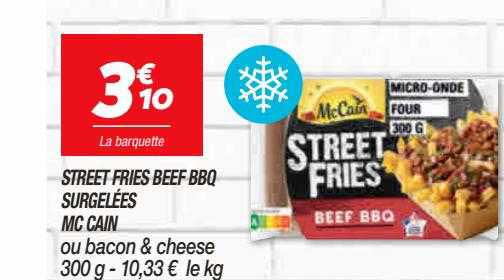 street fries beef bbq surgelées mc cain