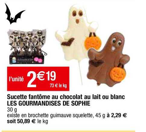 sucette fantôme au chocolat au lait ou blanc les gourmandises de sophie