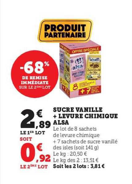 sucre vanille + levure chimique alsa