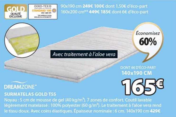 Surmatelas Gold T55