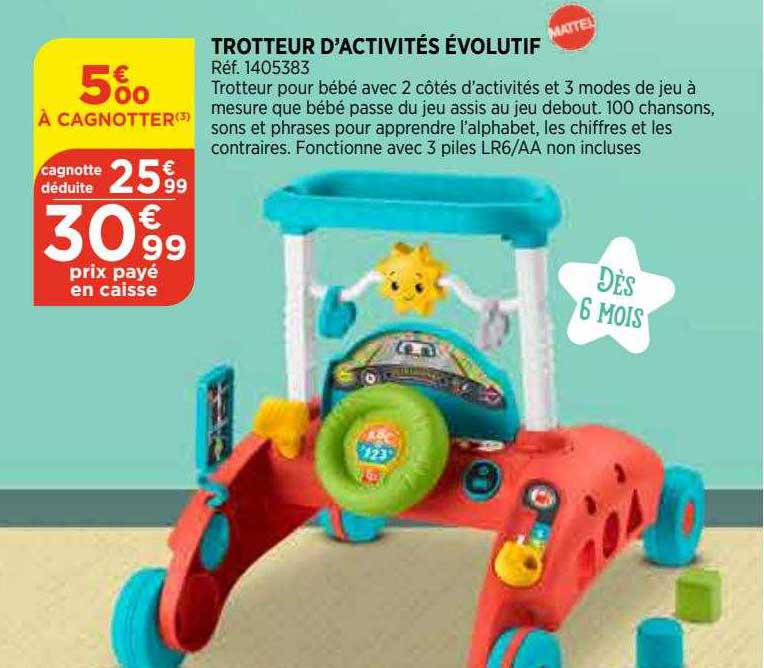 trotteur d'activités évolutif mattel