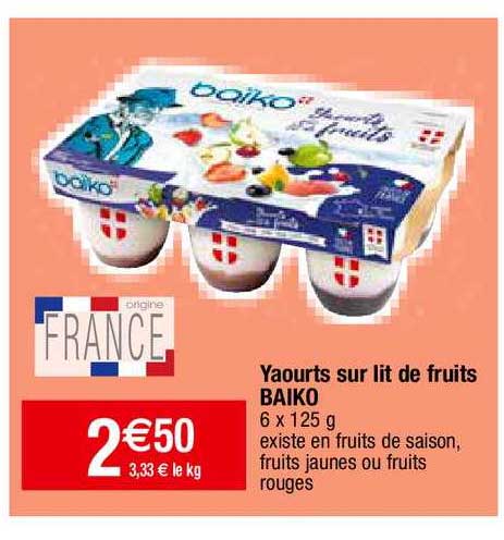 Yaourts Sur Lit De Fruits Baiko