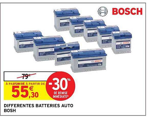 -30% de remise immédiate differentes batteries auto bosch