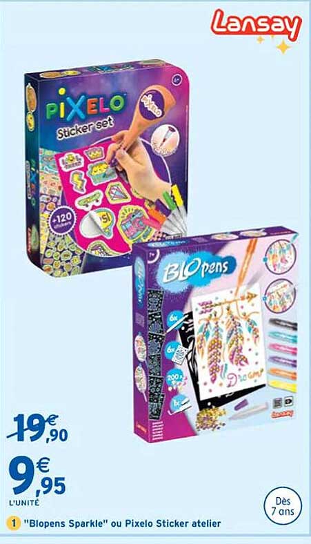 "blopens sparkle" ou pixelo sticker atelier