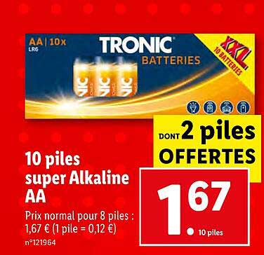 10 piles super alkaline aa