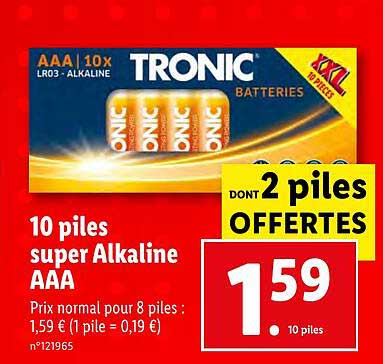 10 piles super alkaline aaa