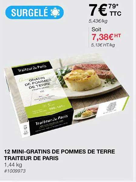 12 mini-gratins de pommes de terre traiteur de paris