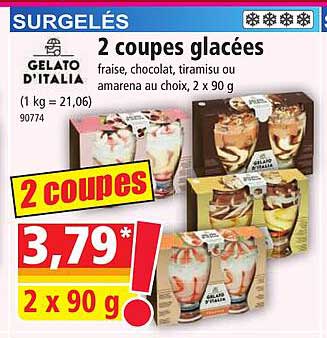 2 coupes glacées gelato d'italia