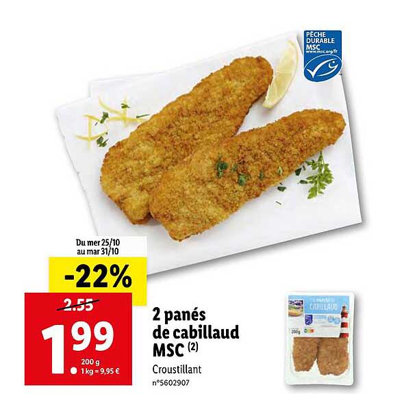 2 Panés De Cabillaud Msc
