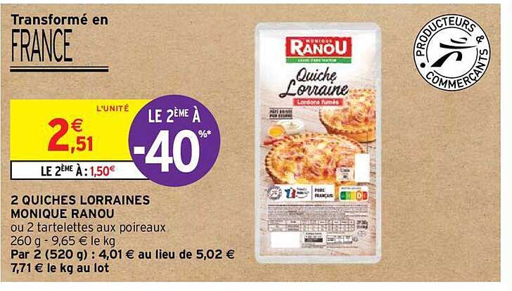 2 quiches lorraines monique ranou