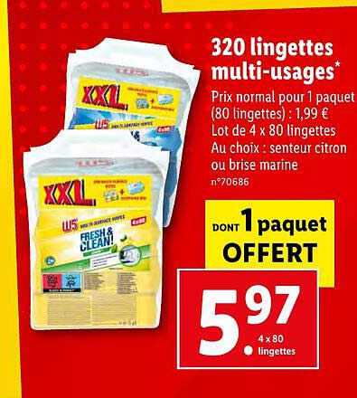 320 lingettes multi-usages