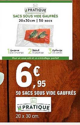 50 sacs sous vide gaufrés le pratique