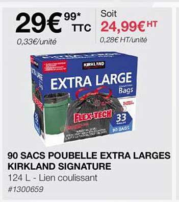 90 sacs poubelle extra larges kirkland signature