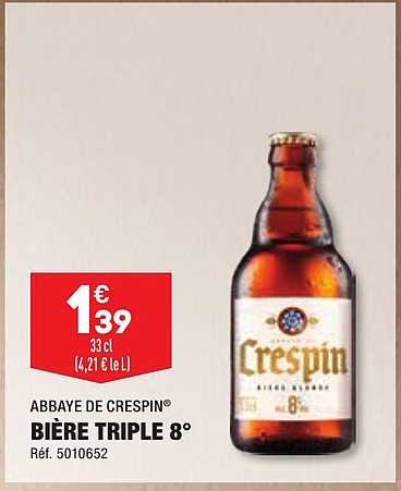 abbaye de crespin bière triple 8°