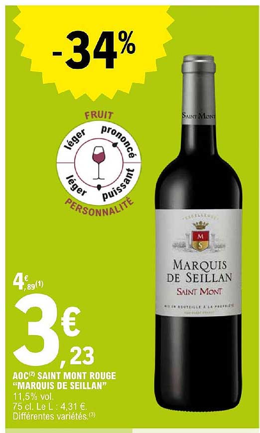 aoc saint mont rouge "marquis de seillan"