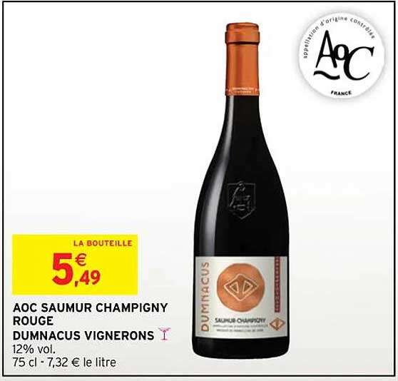 aoc saumur champigny rouge dumnacus vignerons