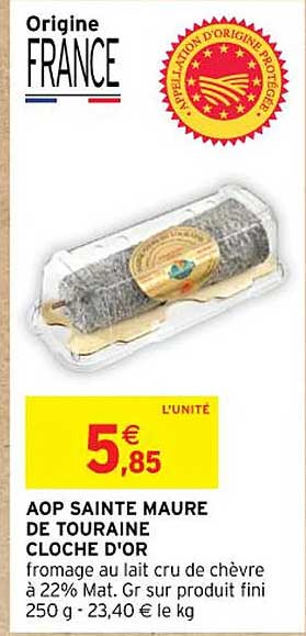 aop sainte maure de touraine cloche d'or