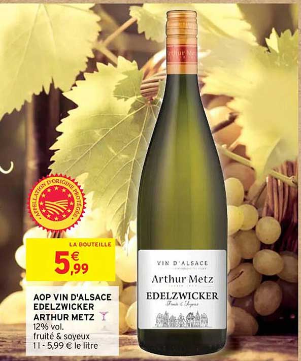 aop vin d'alsace edelzwicker arthur metz
