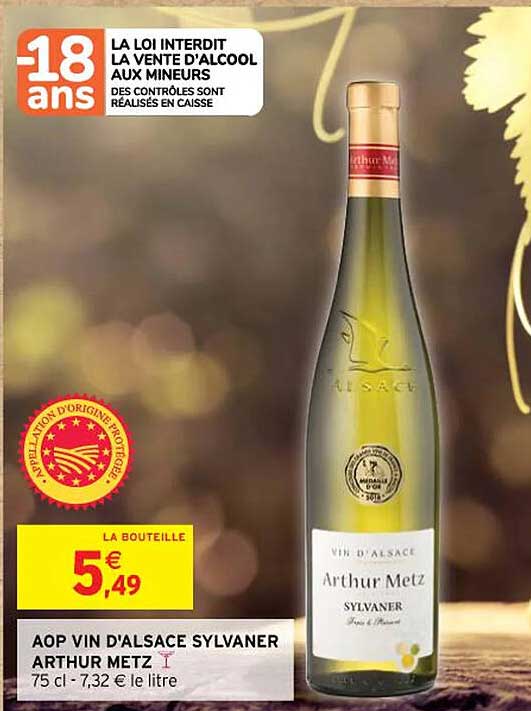 aop vin d'alsace sylvaner arthur metz