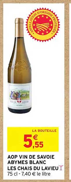 Aop Vin De Savoie Abymes Blanc Les Chais Du Lavieu
