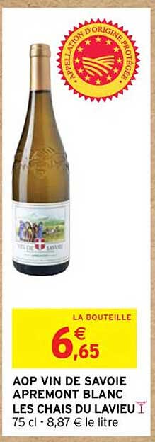 aop vin de savoie apremont blanc les chais du lavieu