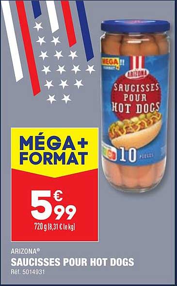arizona saucisses pour hot dogs