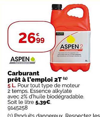 aspen carburant prêt à l'emploi 2t