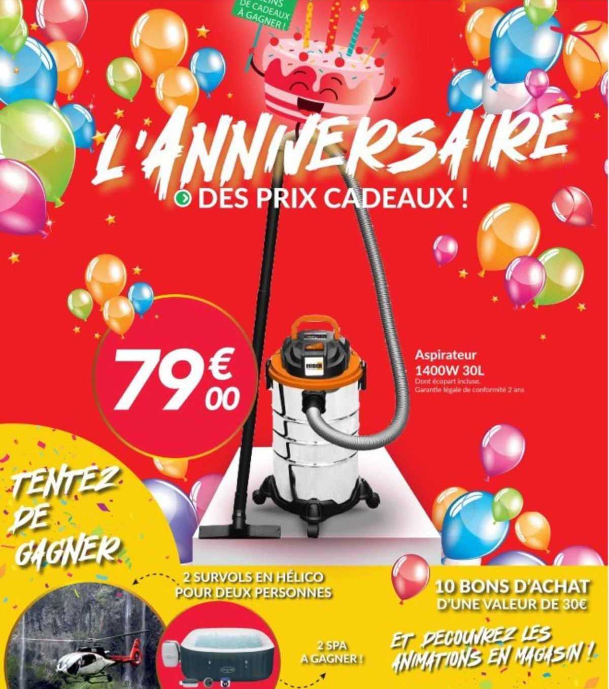 aspirateur 1400w 30l