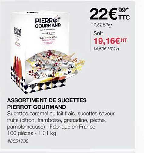 assortiment de sucettes pierrot gourmand