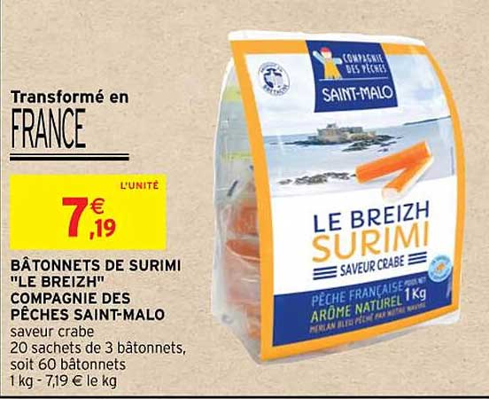 batonnets de surimi "le breizh"