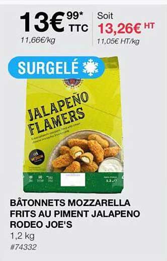 bâtonnets  mozzarella frits au piment  jalapeno  rodeo joe's
