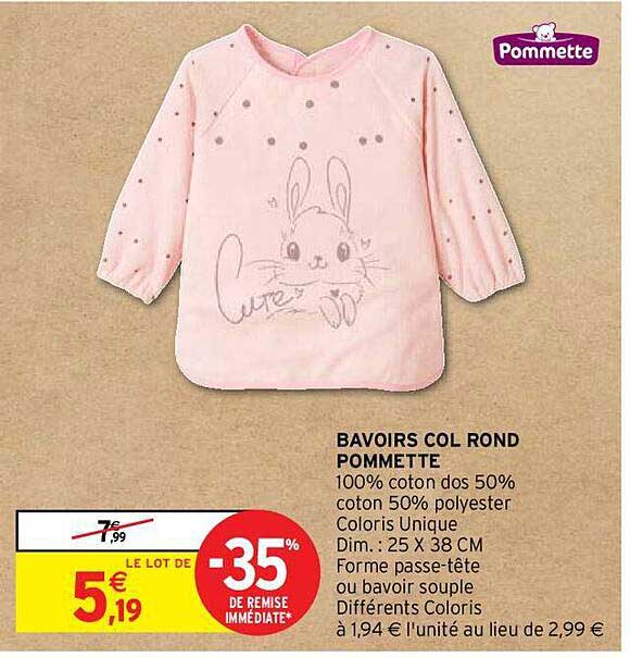 bavoirs col rond  pommette