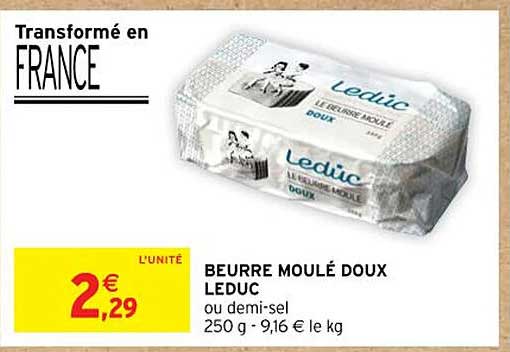 beurre moulé doux leduc