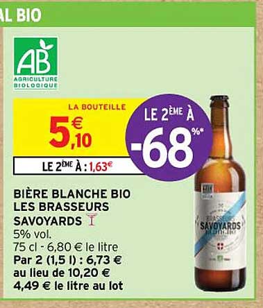 Bière Blanche Bio Les Brasseurs Savoyards