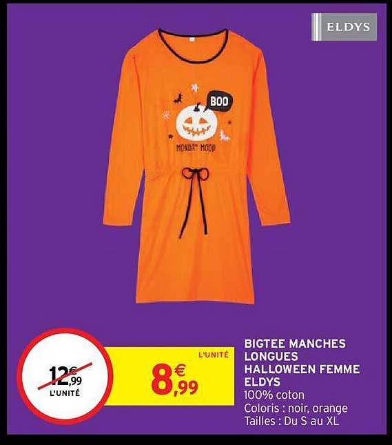 bigtee manches longues halloween femme eldys
