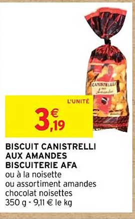 biscuit canistrelli aux amandes biscuiterie afa