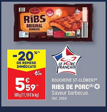 Boucherie St-clément Ribs De Porc