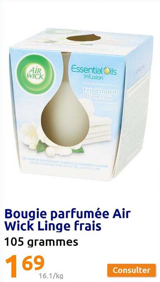 bougie parfumée air wick linge frais