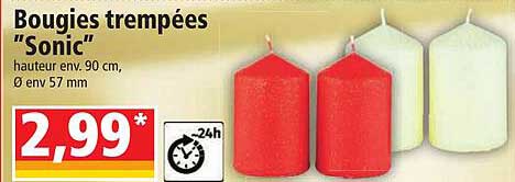 Bougies Trempées "sonic"